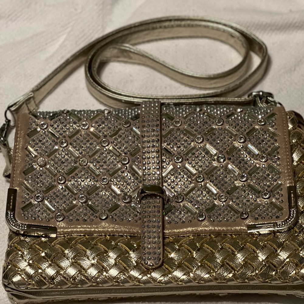 Gold bling crossbody